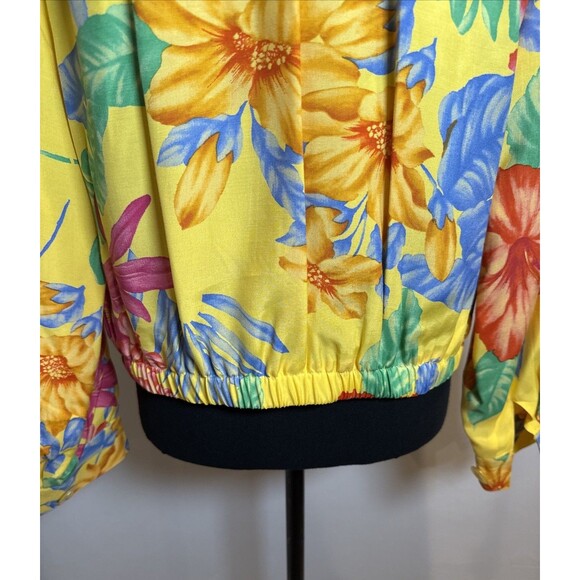 HW Yellow Floral Vest Size 12 with Jacket Size 4 Vintage Tropical Vacation - Picture 9 of 16